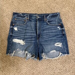 American Eagle Outfitters Blue Distressed Jean Shorts